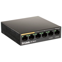 Коммутатор D-Link DSS-100E-6P/A1A 6x100Mb 4PoE+ 55W неуправляемый