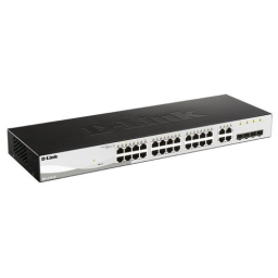 Коммутатор D-Link DGS-1210-28MP/ME/B 24G 4SFP 24PoE 370W управляемый