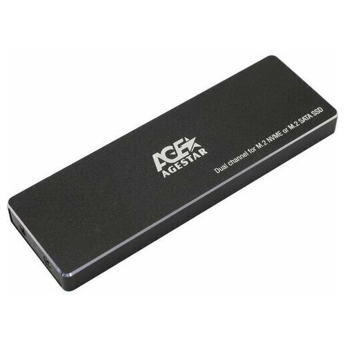 Внешний корпус SSD AgeStar 31UBVS6C NVMe/SATA USB3.0 алюминий черный M2 2280 B/M-key