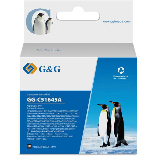 Картридж струйный G&G GG-C51645A черный (44мл) для HP DJ 710c/720c/722c/815c/820cXi/850c/870cXi/880c