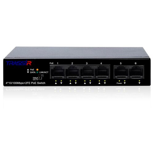 Коммутатор Trassir TR-NS1106-60-4POE 6x100Mb 4PoE 60W неуправляемый