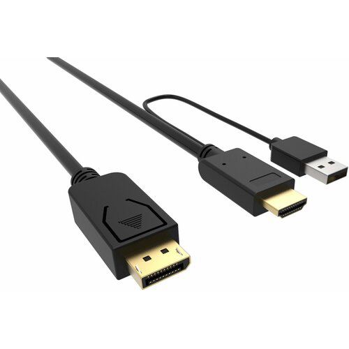 Кабель аудио-видео Buro HDMI (m)/DisplayPort (m) 3м. позолоч.конт. черный (HDMI-DP-3M)