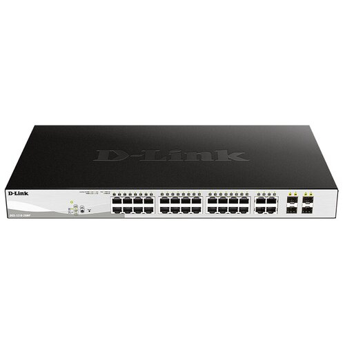 Коммутатор D-Link DGS-1210-28MP DGS-1210-28MP/F 24G 24PoE+ 370W настраиваемый