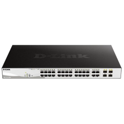 Коммутатор D-Link DGS-1210-28MP DGS-1210-28MP/F 24G 24PoE+ 370W настраиваемый