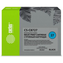 Картридж струйный Cactus CS-C8727 №27 черный (20мл) для HP DJ 3320/3325/3420/3425/3520