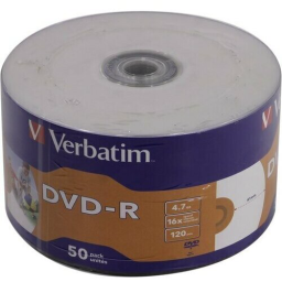 Диск DVD-R Verbatim 4.7Gb 16x bulk (50шт) Printable (43793)