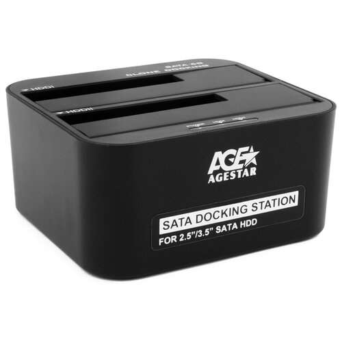 AgeStar Докстанция 2x2.5"/3.5" SATA HDD/SSD AgeStar 3UBT6-6G, USB3.0, пластик, черный, UASP