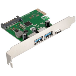 Контроллер ExeGate EXE-323 (PCI-E 2.0, 2*USB3.0 ext. + 1*Type-C, разъем доп.питания) (117389)