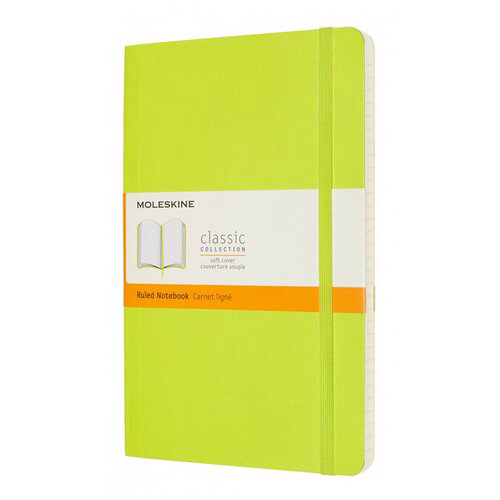 Блокнот Moleskine CLASSIC SOFT QP616C2 Large 130х210мм 192стр. линейка мягкая обложка лайм