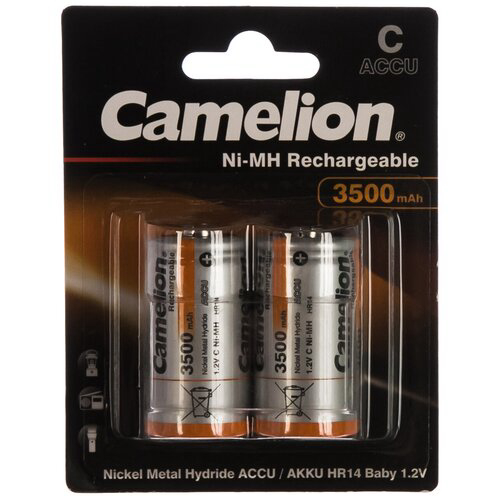 Батарейки Camelion  C- 3500mAh Ni-Mh BL-2 (NH-C3500BP2, аккумулятор,1.2В)  (2 шт. в уп-ке)