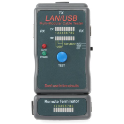 Тестер LAN Cablexpert NCT-2, 100/1000 Base-TX,  для UTP, STP, RJ-11, USB-кабеля