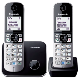 Р/Телефон Dect Panasonic KX-TG6812RU черный (труб. в компл.:2шт) АОН