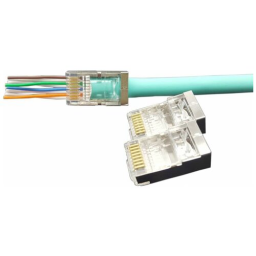 Коннектор Hyperline (PLEZ-8P8C-U-C5-SH-100) FTP кат.5e RJ45 прозрачный (упак.:100шт)