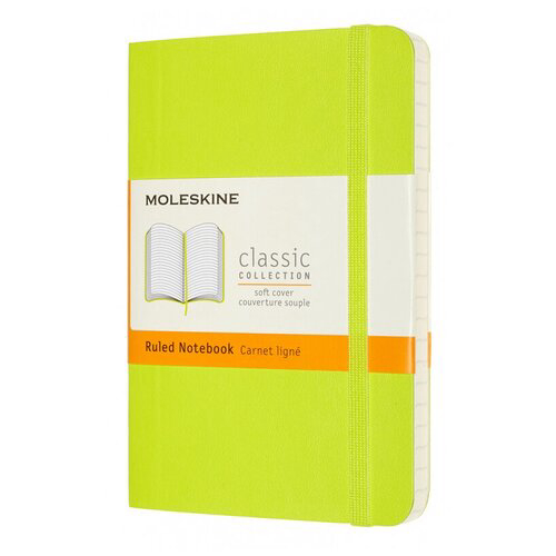 Блокнот Moleskine CLASSIC SOFT QP611C2 Pocket 90x140мм 192стр. линейка мягкая обложка лайм