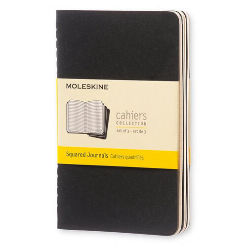 Блокнот Moleskine CAHIER JOURNAL QP312 Pocket 90x140мм обложка картон 64стр. клетка черный (3шт)