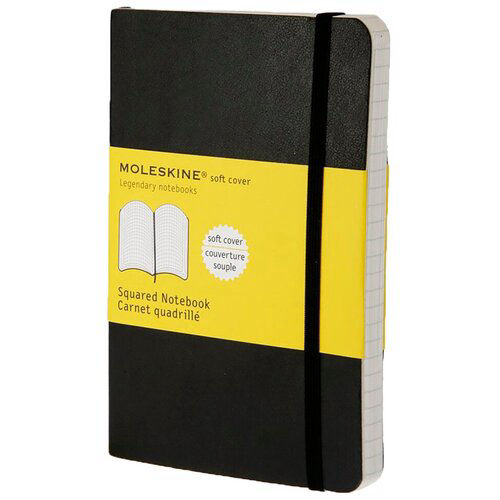 Блокнот Moleskine CLASSIC SOFT QP612 Pocket 90x140мм 192стр. клетка мягкая обложка черный