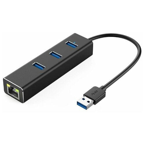 Адаптер KS-is KS-405 с USB хабом USB 3.0 RJ45 LAN Gigabit