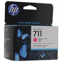 Картридж струйный HP 711 CZ135A пурпурный x3упак. для HP DJ T120/T520