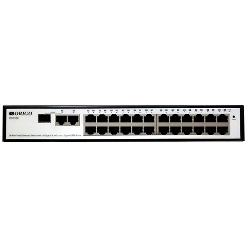 Настраиваемый L2-коммутатор ORIGO OS1326/A1A 24x100Base-TX, 1x1000Base-T, 1xCombo 1000Base-T/SFP