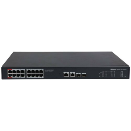 Коммутатор Dahua DH-PFS3220-16GT-190 18G 2SFP 14PoE+ 190W неуправляемый