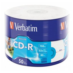 Диск CD-R Verbatim 700Mb 52x bulk (50шт) Printable (43794)