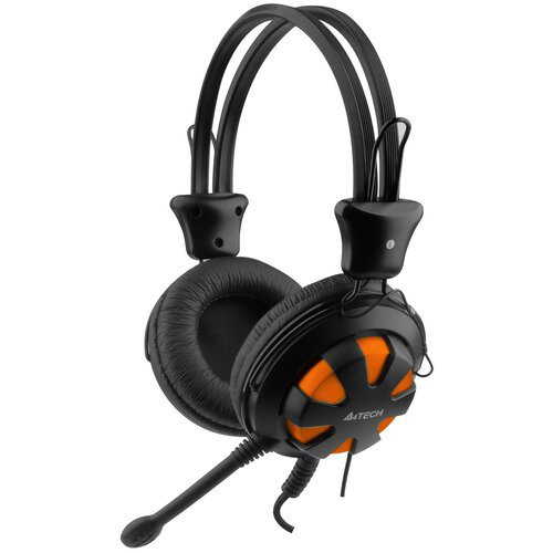 Гарнитура A4TECH HS-28, для компьютера, накладные, оранжевый / черный [hs-28 (orange black)]