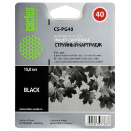 Картридж струйный Cactus CS-PG40 черный для Canon Pixma MP150/ MP160/ MP170/ MP180 (18ml)