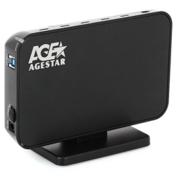 Внешний корпус для HDD AgeStar 3UB3A8-6G SATA II USB3.0 пластик черный 3.5"