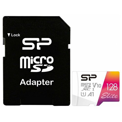 Флеш карта microSD 128GB Silicon Power Elite A1 microSDXC Class 10 UHS-I U3 100 Mb/s (SD адаптер)