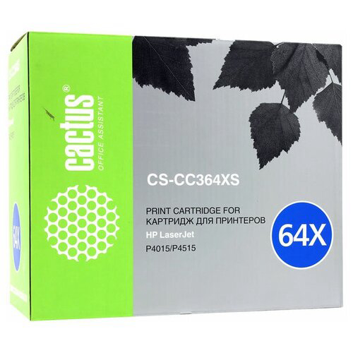 Картридж лазерный Cactus CS-CC364XS CC364X черный (24000стр.) для HP LJ P4015/P4515