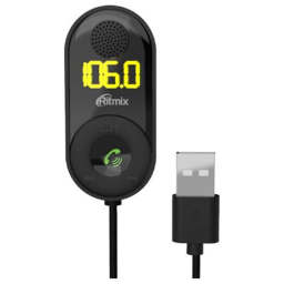 Автомобильный FM-модулятор Ritmix FMT-B400 черный MicroSD BT USB (80000850)