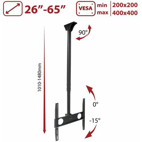 Кронштейн для телевизора Arm Media LCD-1500 черный 26"-65" макс.50кг потолочный наклон