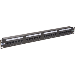 Патч-панель ITK PP24-1UC5EU-D05 19" 1U 24xRJ45 кат.5e UTP