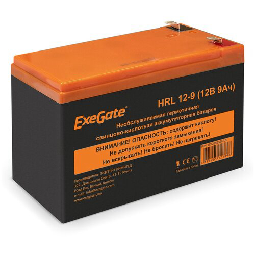 Батарея ExeGate EX285659RUS HRL 12-9 (12V 9Ah 1234W, клеммы F2)