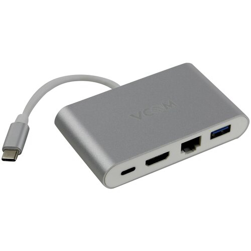 Кабель-адаптер USB3.1 Type-CM-->HDMI+USB3.0+RJ45+PD charging  VCOM <CU455>