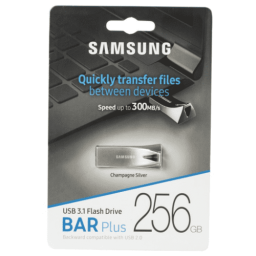 Флешка 256GB Samsung BAR Plus USB Flash MUF-256BE3/APC USB 3.1, 300, Silver, RTL