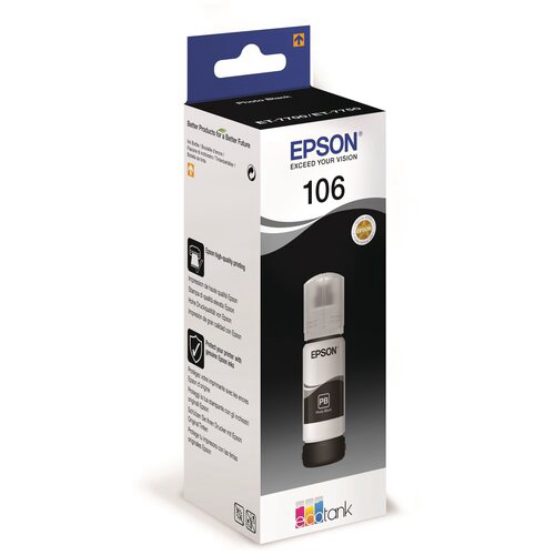 Картридж струйный Epson 106BK C13T00R140 черный (70мл) для Epson L7160/7180