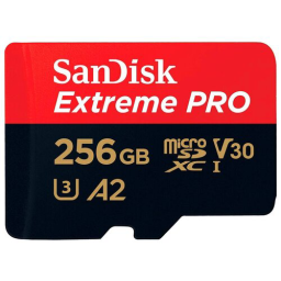 Карта памяти 128Gb + адаптер microSDXC Sandisk Extreme Pro Class 10 UHS-I U3 V30 A2 (SDSQXCD-128G-GN6MA)