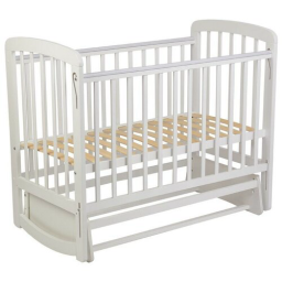 Кровать POLINI Кроватка детская Polini kids Simple 304 с маятником, белый