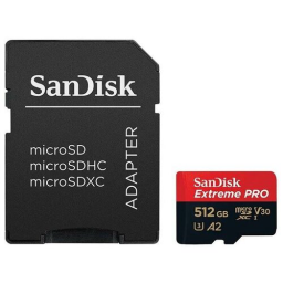 Карта памяти 512Gb microSDXC Sandisk Extreme Pro Class 10 UHS-I U3 V30 A2 + адаптер