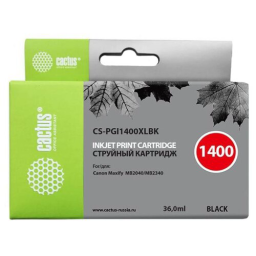 Картридж струйный Cactus CS-PGI1400XLBK черный (36мл) для Canon MB2050/MB2350/MB2040/MB2340