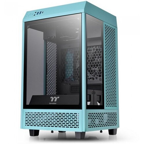 Корпус Thermaltake The Tower 100 Turquoise бирюзовый без БП miniITX