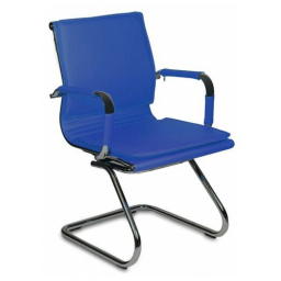 Кресло Бюрократ CH-993-Low-V синий эко.кожа низк.спин. полозья металл хром