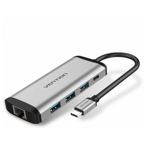 3-port USB Type C Hub Vention TGDHB (OTG USB 3.0 F x 2 / RJ45 F)