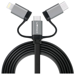 Кабель 3 в 1 Crown CMCU-3182 с разъемом Apple Lightning/micro-USB/Type C 1м белый