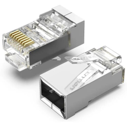 Коннектор RJ-45 8P8C категория 5, экранированный, 10шт., Vention