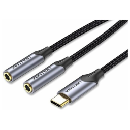 Адаптер USB-C(m) - 2xJack3.5 F Vention BGNHY 0.3м