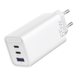 Сетевое зарядное устройство Vention FEDW0-EU на 3 порта 65W USB (C+C+A) 2.4A Белый