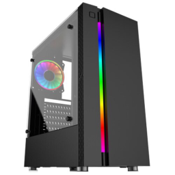 Корпус Miditower ExeGate EVO-9201 Black-RGB light, ATX, <700NPX>, с окном, 2*USB+1*USB3.0, HD Audio