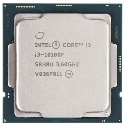 Intel Core i3-10100F 3.6ГГц, (Turbo 4.3ГГц), 4-ядерный, L3 6МБ, LGA1200, OEM